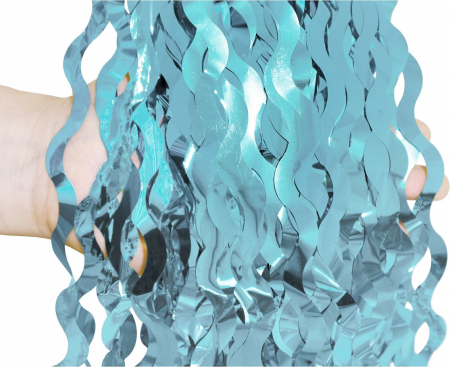 Záves B&C Špirály, metalická tyrkysová 100x200 cm