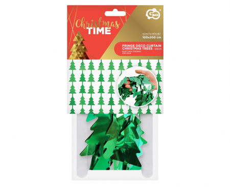 Záves v podobe vianočného stromčeka, zelený, 100x200 cm