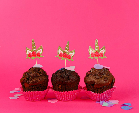 Špáradlá Jednorožec s kvetmi, 6 ks.