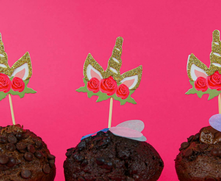 Špáradlá Jednorožec s kvetmi, 6 ks.