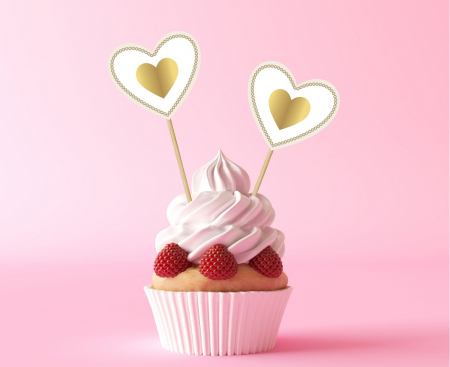 Špáradlá Zlaté srdiečko, 6 ks.