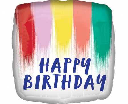 Fóliový balón Happy Birthday Paint, 18 palcov