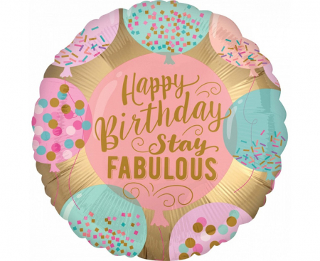 Fóliový balón Happy Birthday Stay Fabulous, 18 palcov