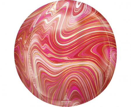 Fóliový balónik ORBZ - Orbz Marblez Red & Pink lopta, zabalený